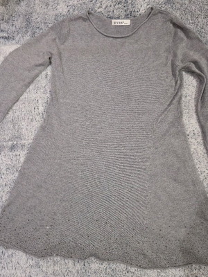 Grey blouse S/M like new with grey rhinestones