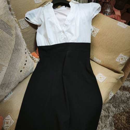 Black and white short dress like new, size M