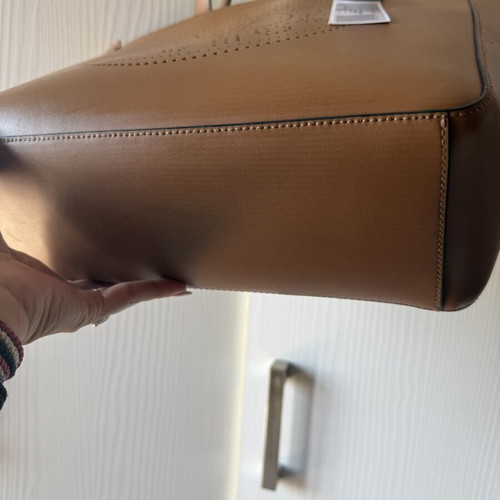 Karl Lagerfeld circle leather shoulder bag, large, brown