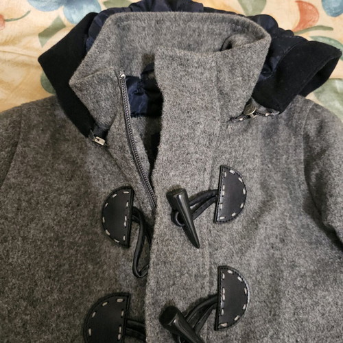 Children's gray felt jacket with hood used 12-18 months