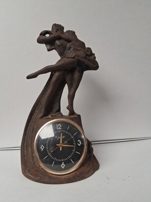 Ballet cast iron sculpture 1965,7 USSR used with working clock