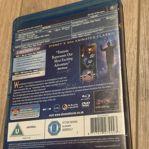 Fantasia Blu-Ray used, adventure animation with subtitles