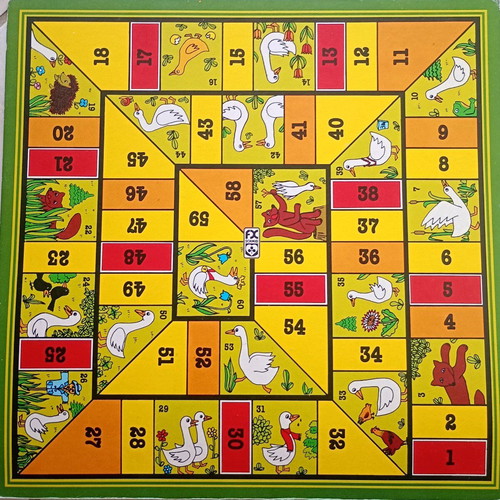 Vintage board for two board games used, double-sided, without pieces