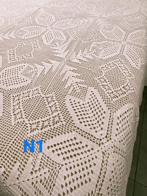 Handmade crochet blanket like new, cotton