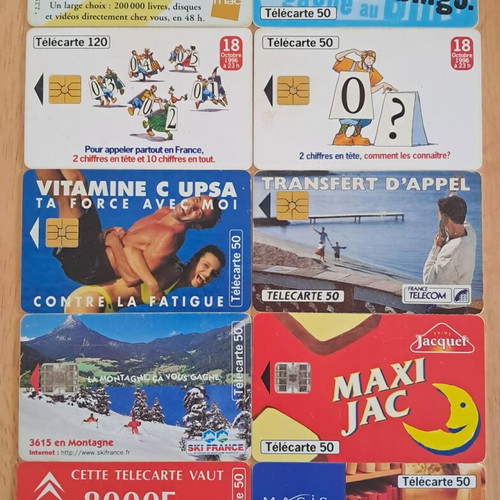 French phone cards used, lot of 103 different