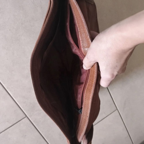 Longchamp leather shoulder bag brown like new