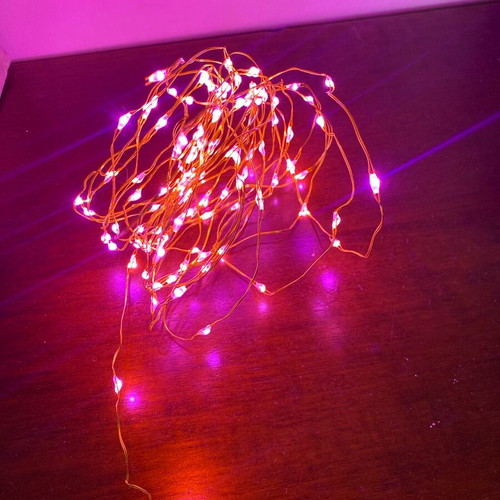 Led pink lighting 5+1.5 meters, 100 leds on thin copper wire, new