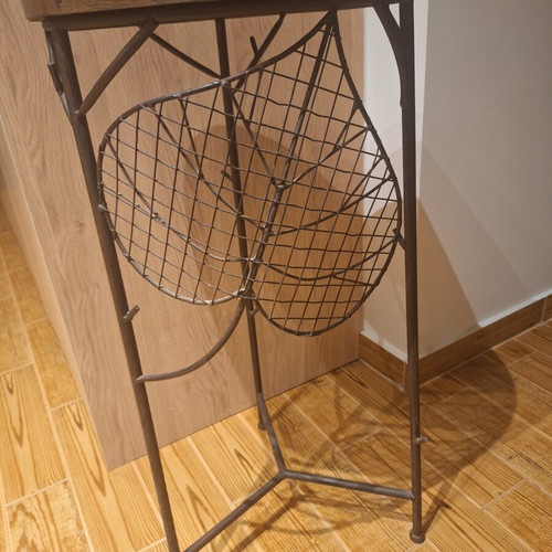Side table used, height 76cm diameter 38cm
