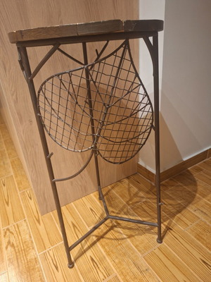 Side table used, height 76cm diameter 38cm