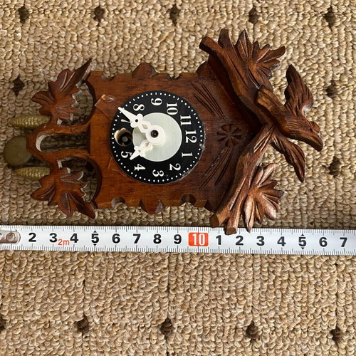 German Mini Cuckoo Wall Clock like new, handcrafted wood
