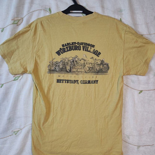 Harley-Davidson T-shirt used, men's size M/L, vintage mustard color