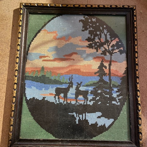 Embroidery in frame used