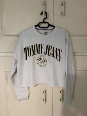 Tommy Jeans cropped sweatshirt, white multicolor