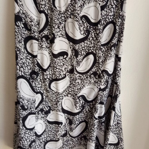 Vintage women's set blouse and skirt black and white size 46 XL new