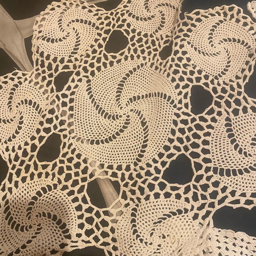 Set of 3 white handmade crochet doilies