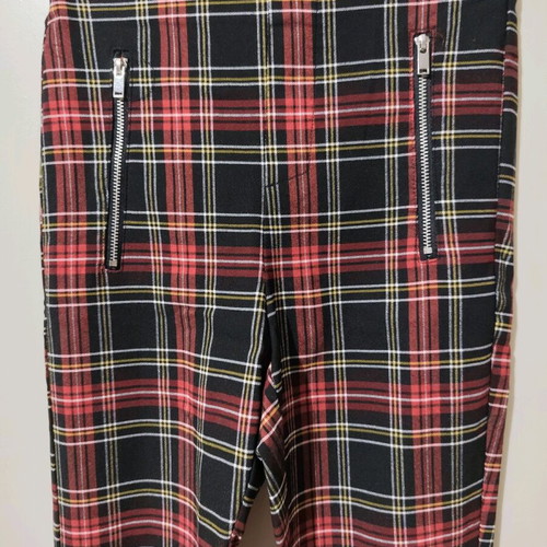 ZARA tartan leggings pants XS like new, red and black