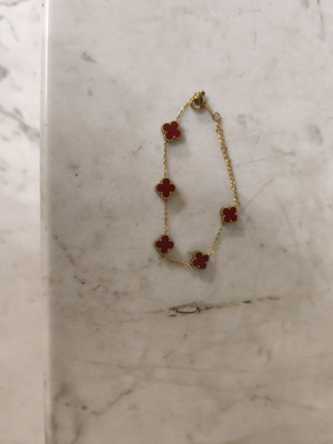 Bracelet stainless steel new, red and gold