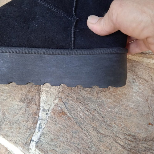 Suede ankle boots like new, size 36, black, fur lined
