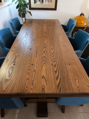 Historic monastery dining table with 8 chairs set