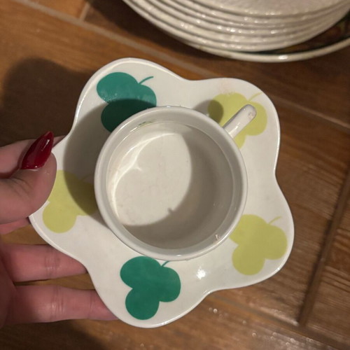 Cups with clover like new, set of 6 pieces