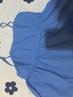 Cotton top new, adjustable strap, zipper back, blue, XL