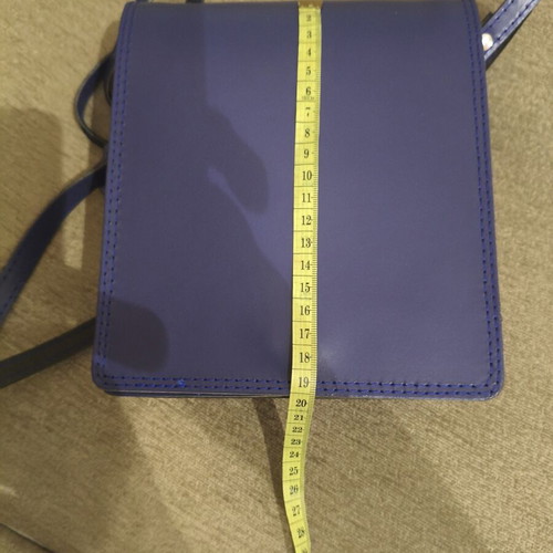 Crossbody bag blue genuine leather new handmade JK Leather