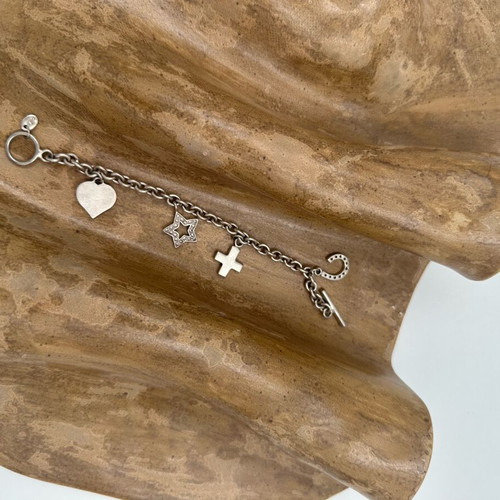 Folli Follie silver 925 bracelet like new with charms