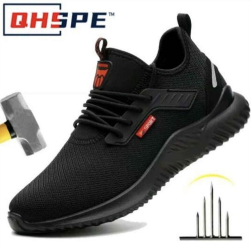 Safety Athletic Shoes with Steel Toe, Size 43-44, Black