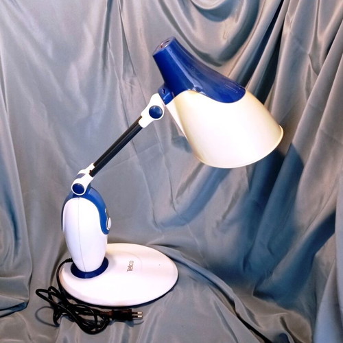 Telco desk lamp foldable blue and white, like new