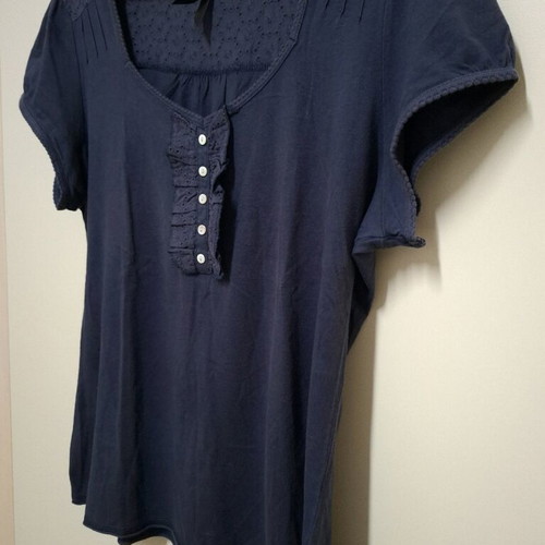 Marks & Spencer cotton short-sleeve top like new, blue, size UK 16