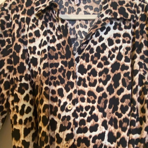 Midi women's dress animal print with buttons and belt like new