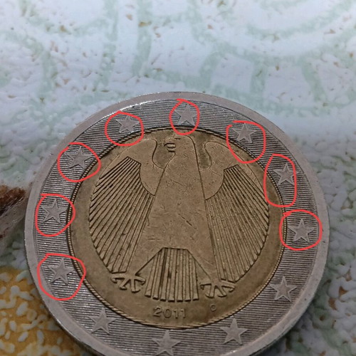 2 Euro Coin Germany 2011D used with mint errors