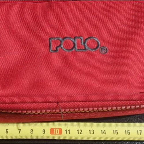 Polo pencil case 23cm like new with large colored pencils gift