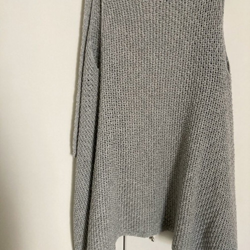Oxford vest like new, sleeveless asymmetric, gray, one size