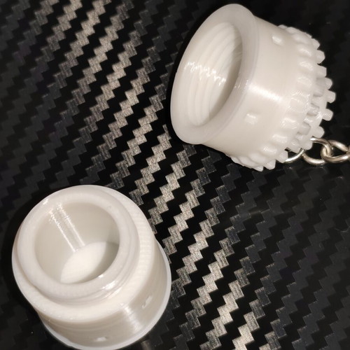 3D Printed Keychain White Tower with Screw Cap new