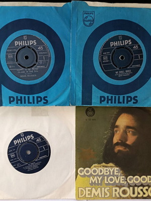 Demis Roussos singles used, pack of 4 rare 45 rpm records