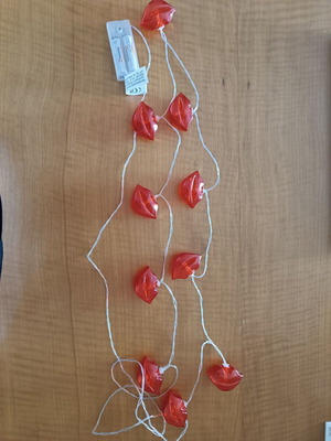 Lip-shaped string lights like new, set of 10 pieces