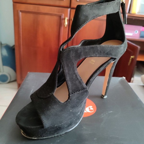 Exe sandals used, black, size 39, high heel