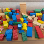 Wooden building blocks like new with city theme and accessories