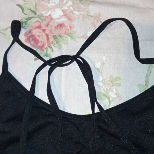 Bustier small with silver thread like new, black
