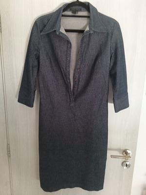 Midi denim dress Zara medium used, blue, elastic with side slits