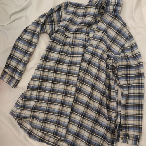 Plaid Long-Sleeve Shirt GMZ Creation Medium like new, blue and white