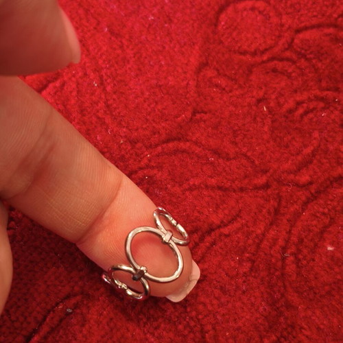 Silver Adjustable Midi Ring with Minimal Geometric Chain Design