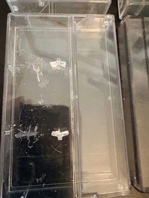 Set of 4 transparent plastic audio cassette cases