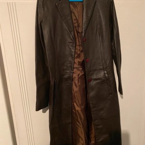 Leather coat like new, brown, made in Italy