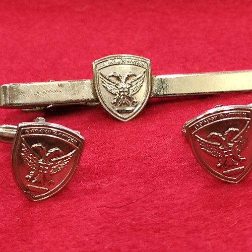Cufflinks and tie clip with Hellenic Army emblem new