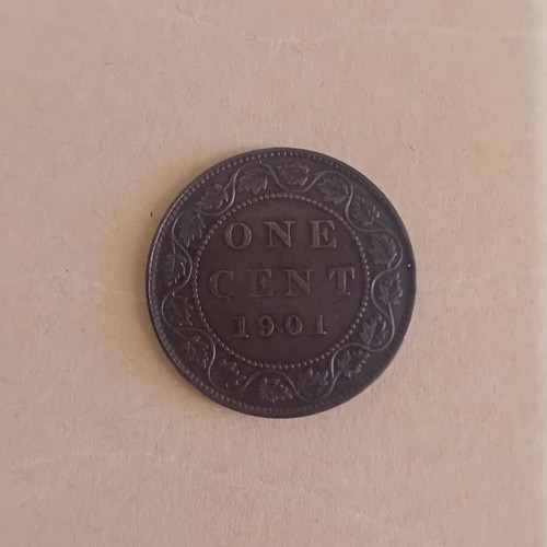 Canada One Cent Coin 1901 used, VF+ condition