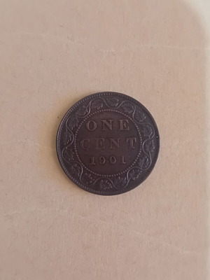 Canada One Cent Coin 1901 used, VF+ condition