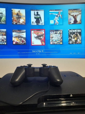 PlayStation 3 PS3 Slim 500GB SSHD σαν καινούργιο, αναβαθμισμένο και τσιπαρισμένο με πολλά παιχνίδια