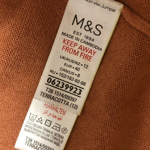 M&S Sweater New, Size L, Orange